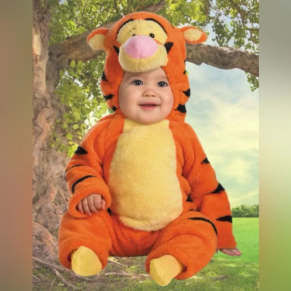 Disney Winnie the Pooh Tigger Costume Infant 24M One Piece Halloween Hooded